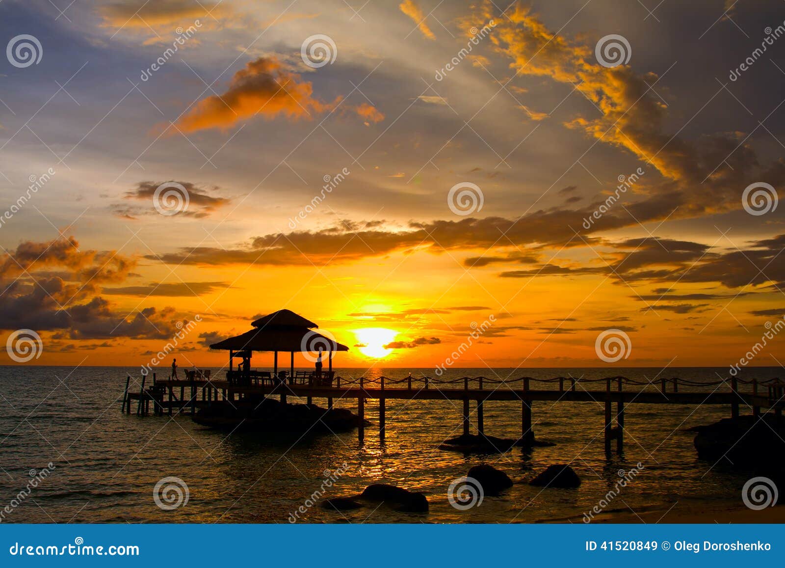 Sunset Over The Beach Thailand Stock Image Image Of Orange Golden