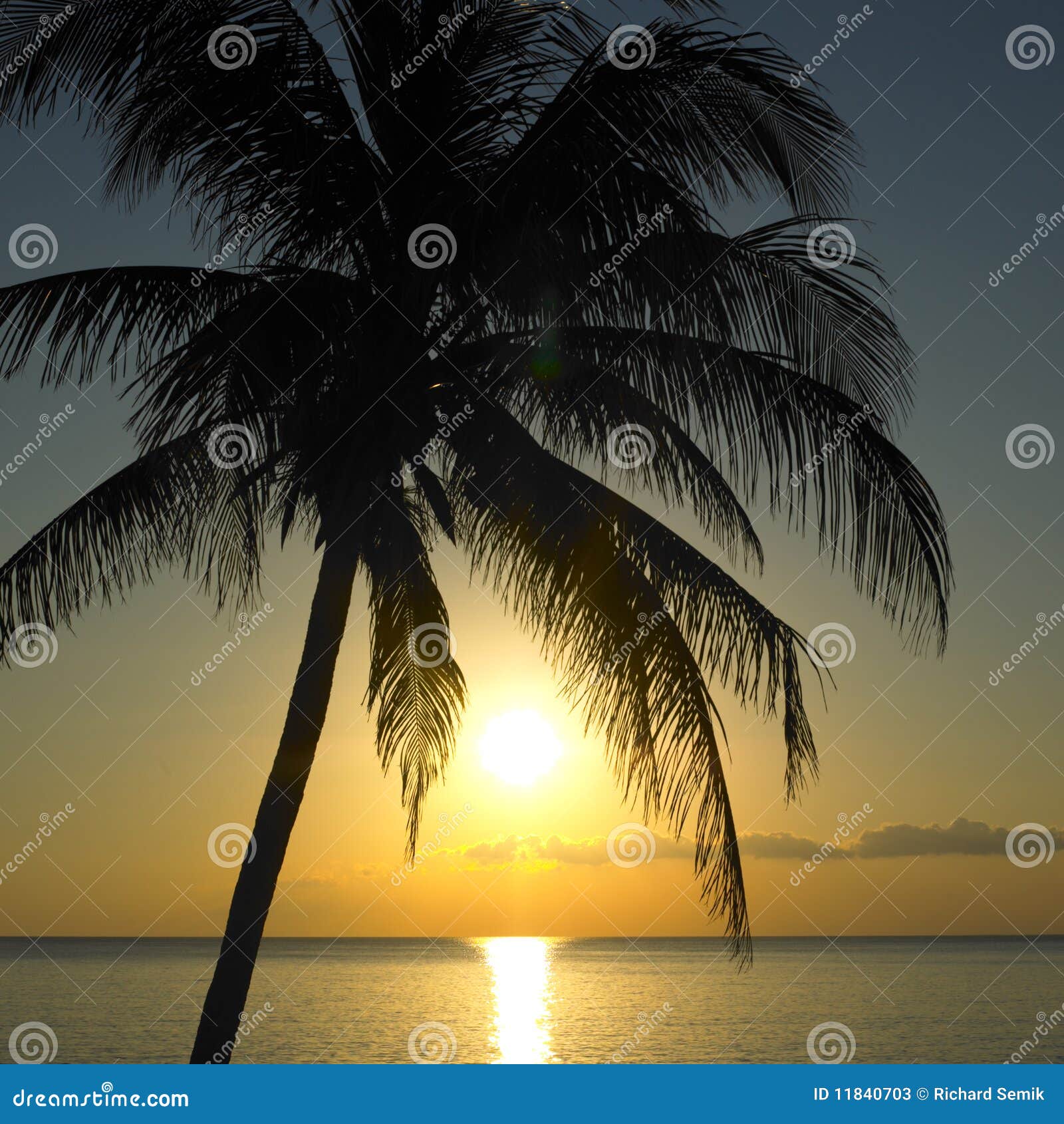 sunset over caribbean sea