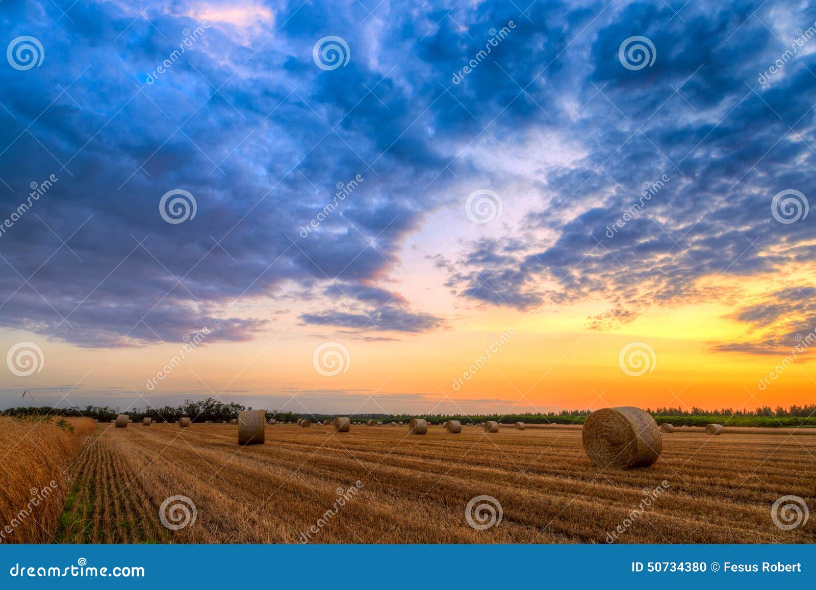 Hay Bale Sunset Stock Photo - Download Image Now - Bale, Hay, Farm