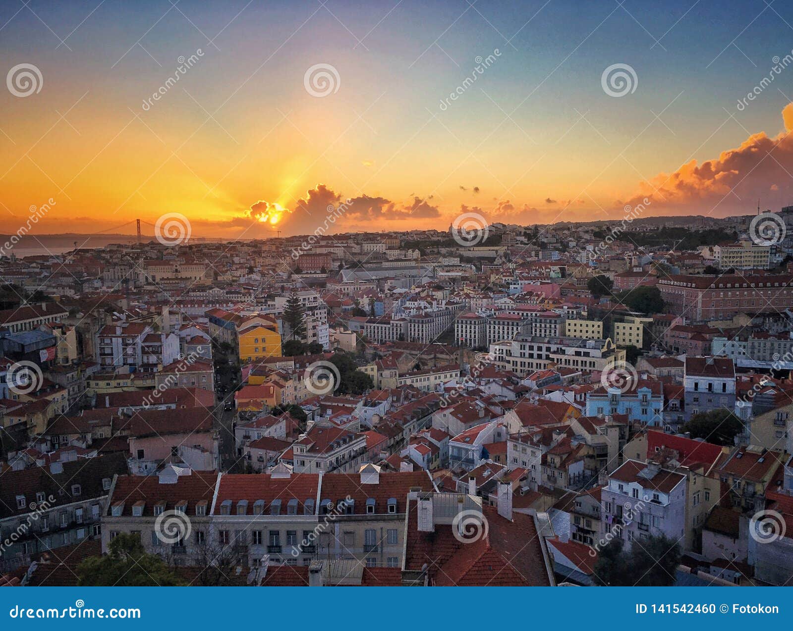 sunset in lisbon