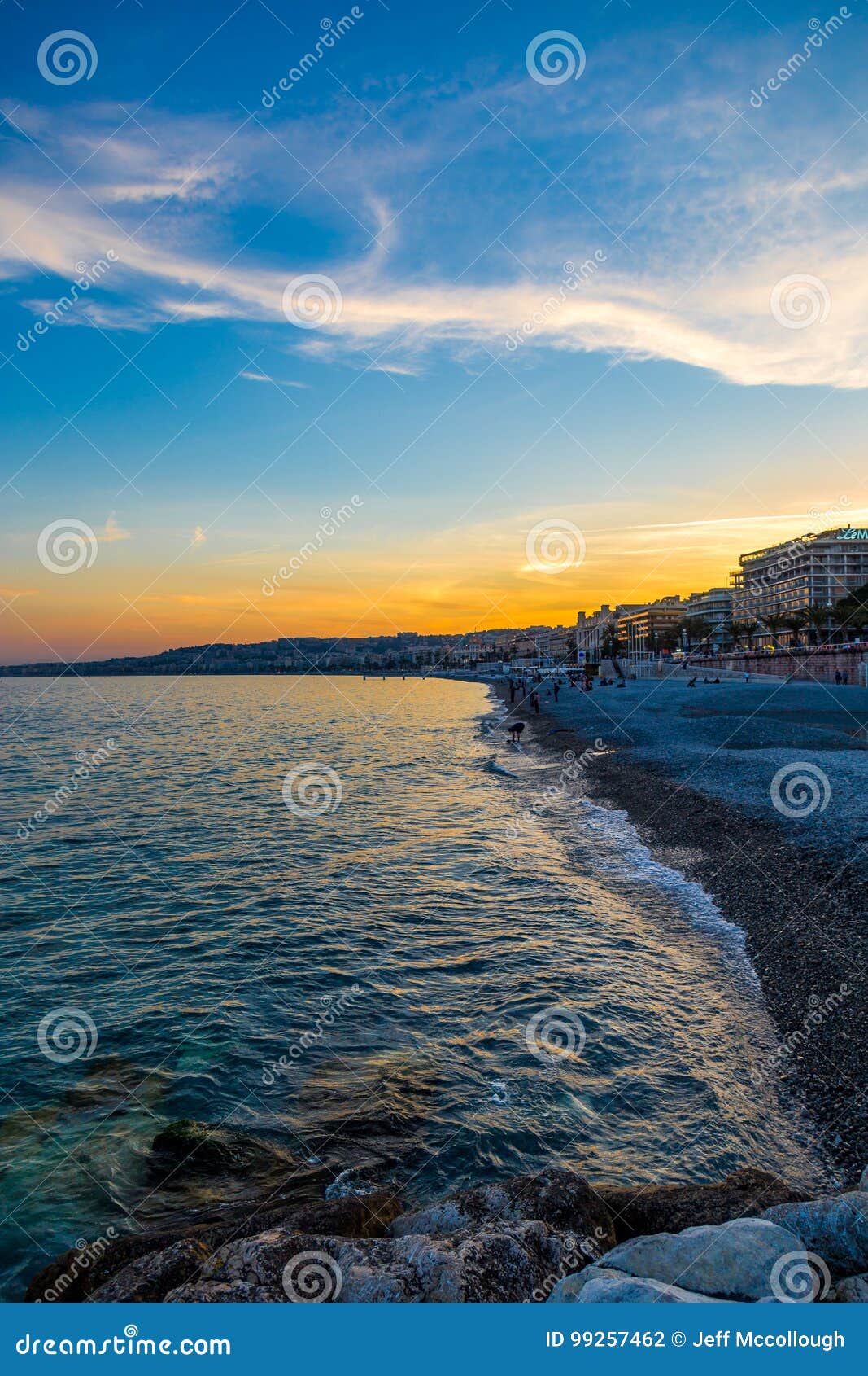 Sunset Over Nice France Coastline Editorial Photography - Image of ...