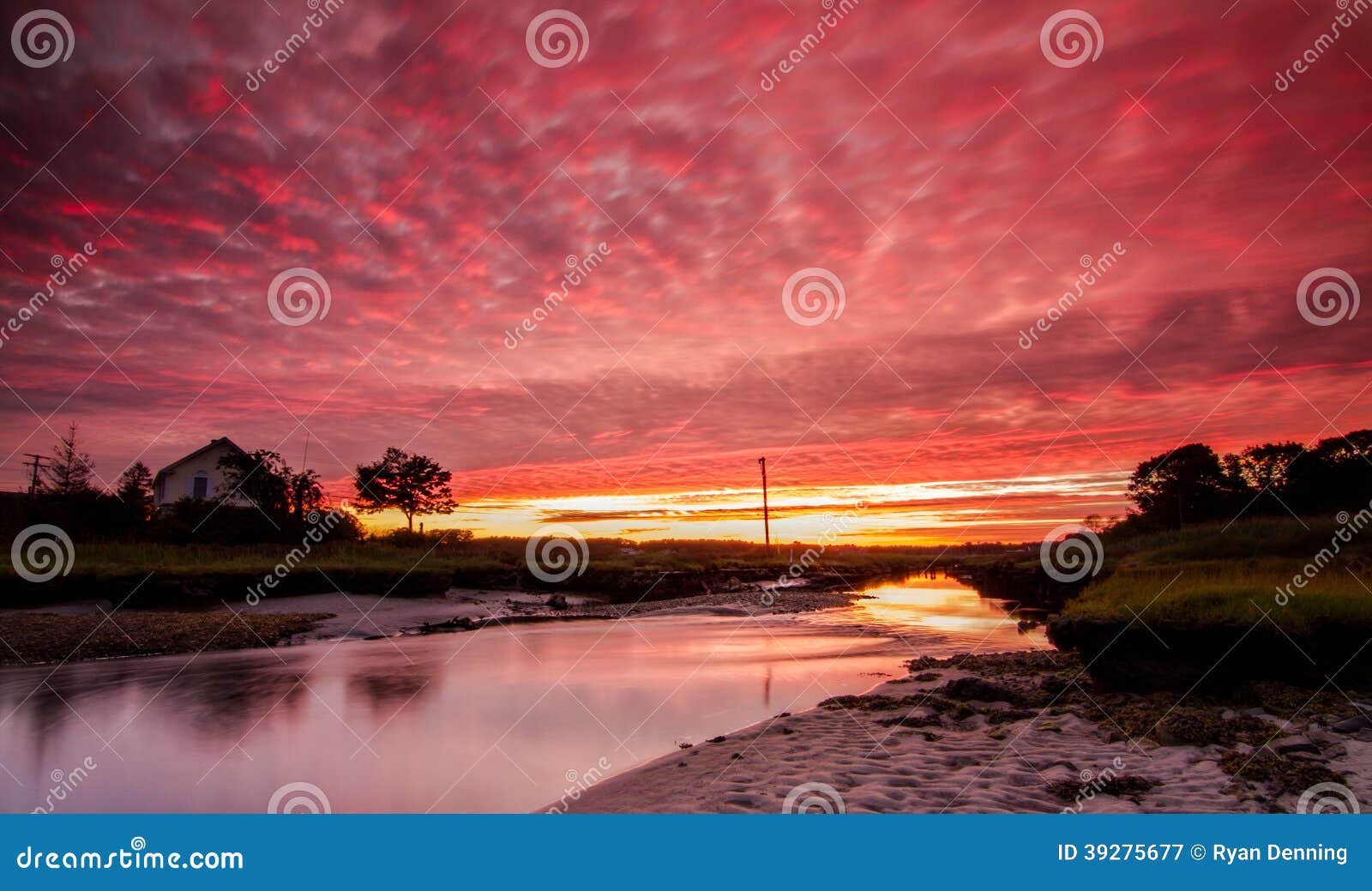 Sunset Over North Hampton Beach Stock Image Image of mountains