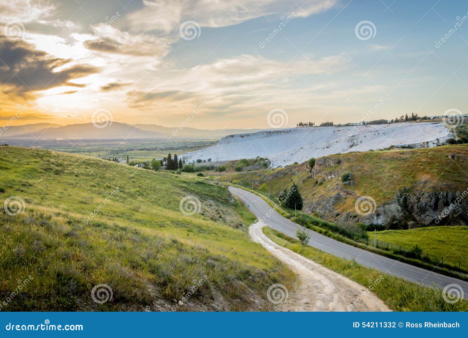 sunset over pamukkale, tukey