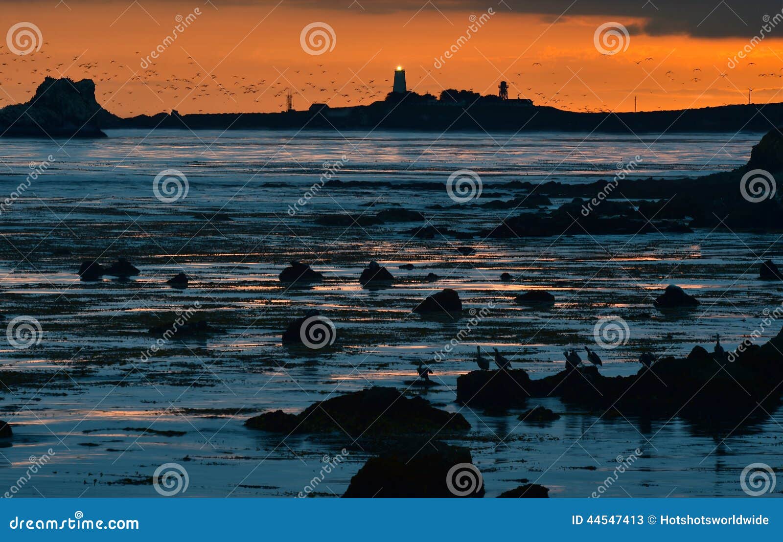 sunset over piedras blancas lighthouse and big sur rugged coastline