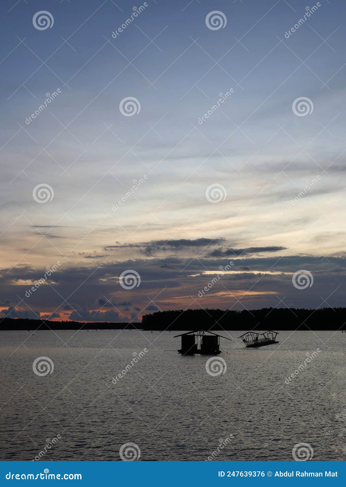 sunset over the river merbuk
