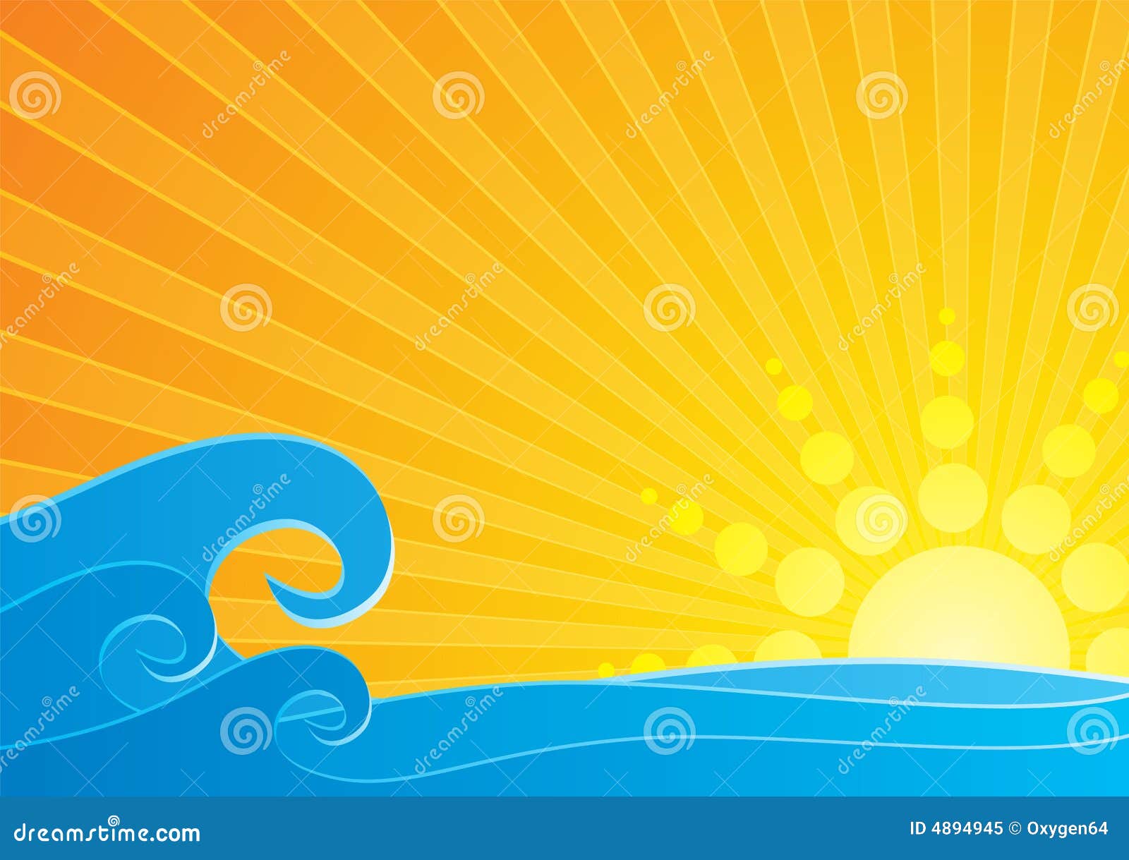 sunset over water clipart 8