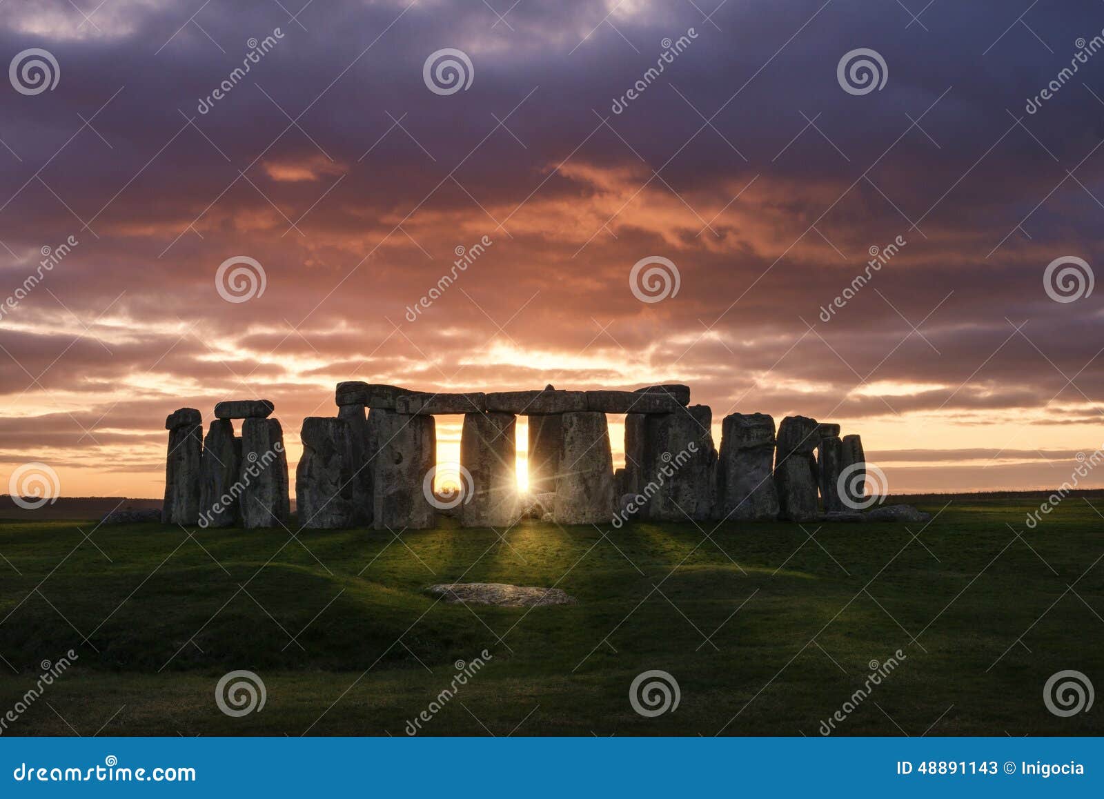 sunset over stonehenge