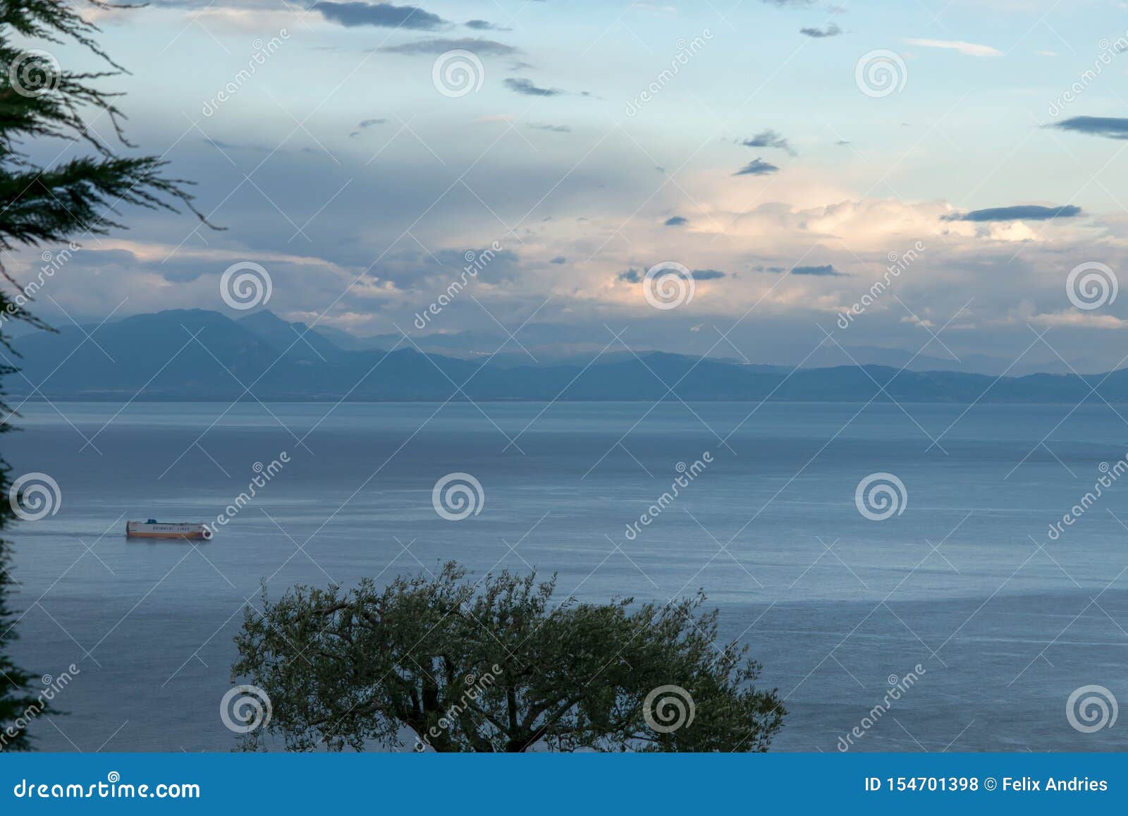 sunset over the tyrranean sea, viewed from the terrace of infinity or terrazza dell`infinito, villa cimbrone, ravello village, ama