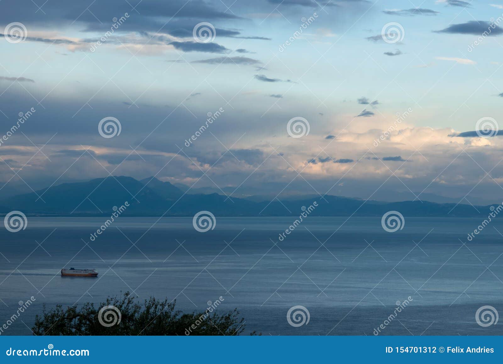 sunset over the tyrranean sea, viewed from the terrace of infinity or terrazza dell`infinito, villa cimbrone, ravello village, ama