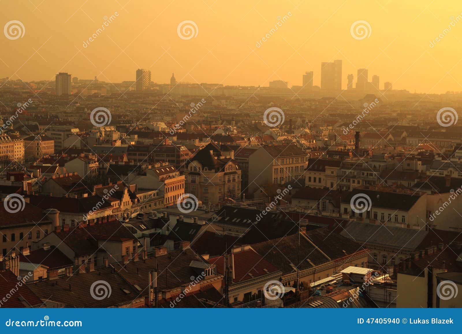 Sunset over Vienna stock photo. Image of sunset, capital 47405940