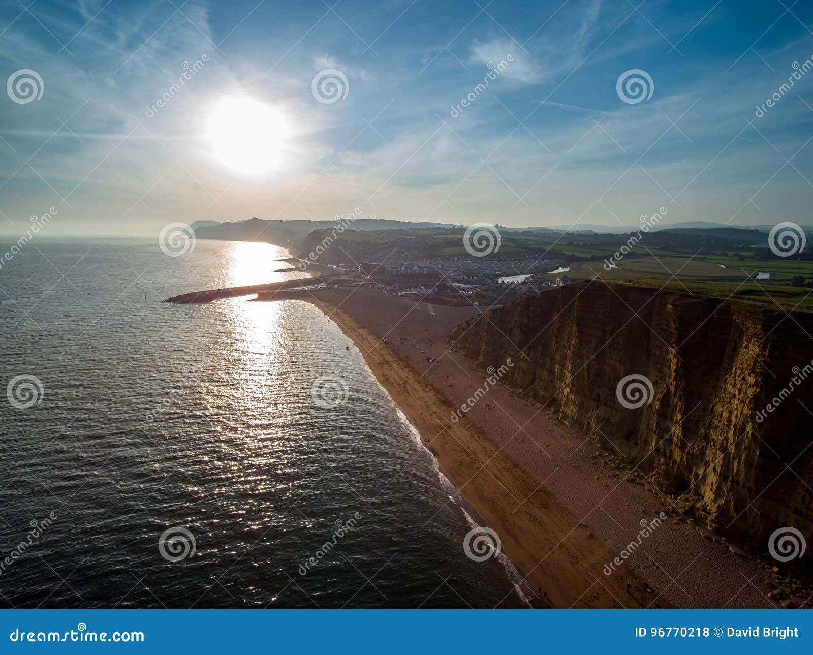 Sunset Over West Bay, Dorset Stock Photo - Image of bridport, cliff ...