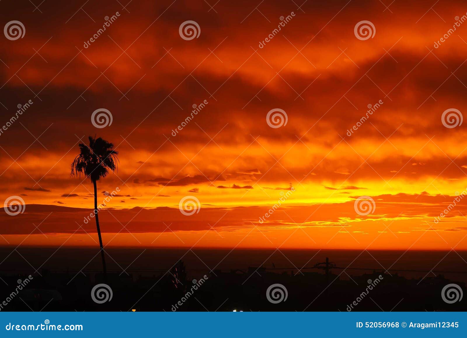 sunset panorama above hermosa beach
