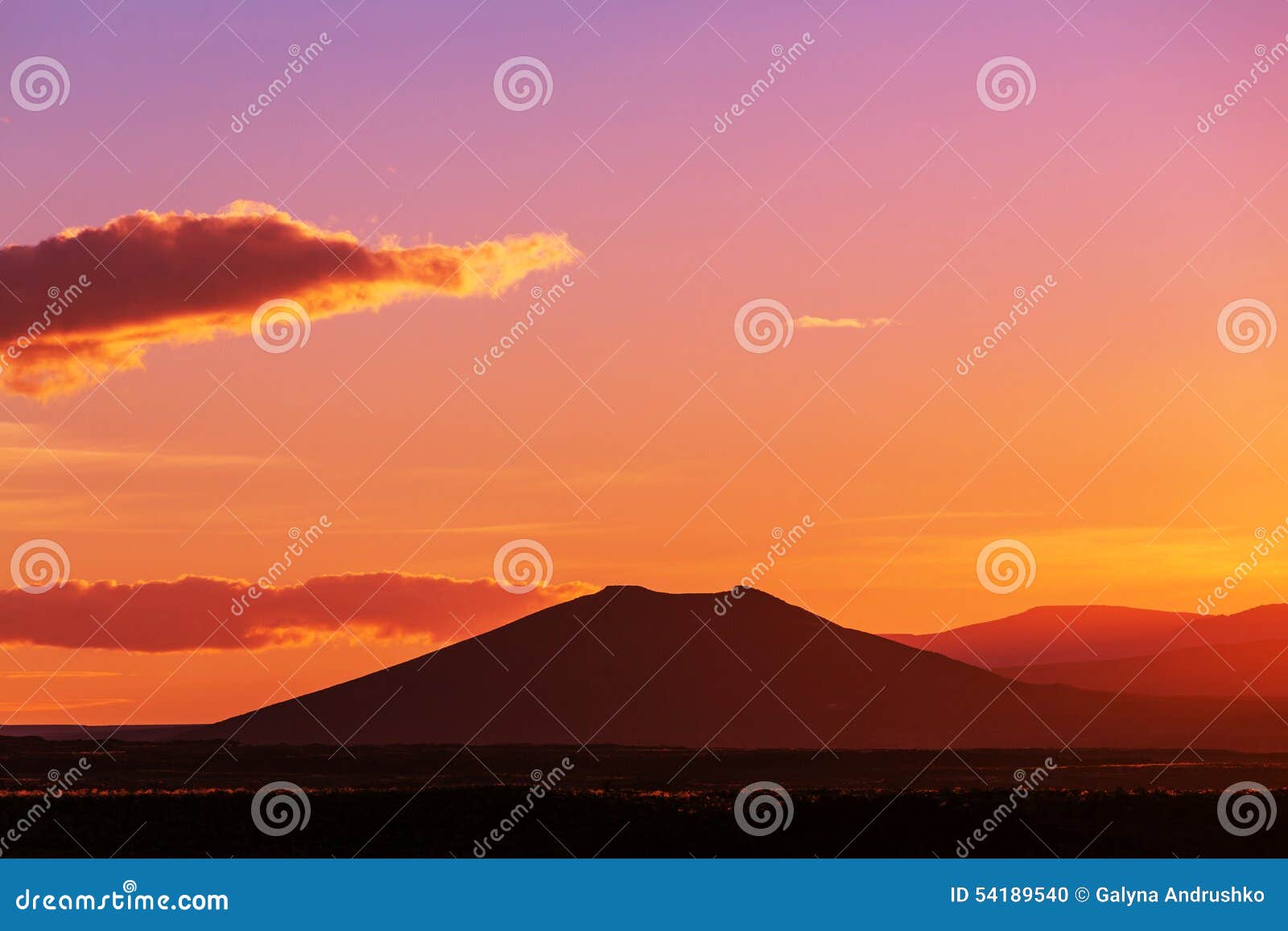 Sunset in Patagonia mountains