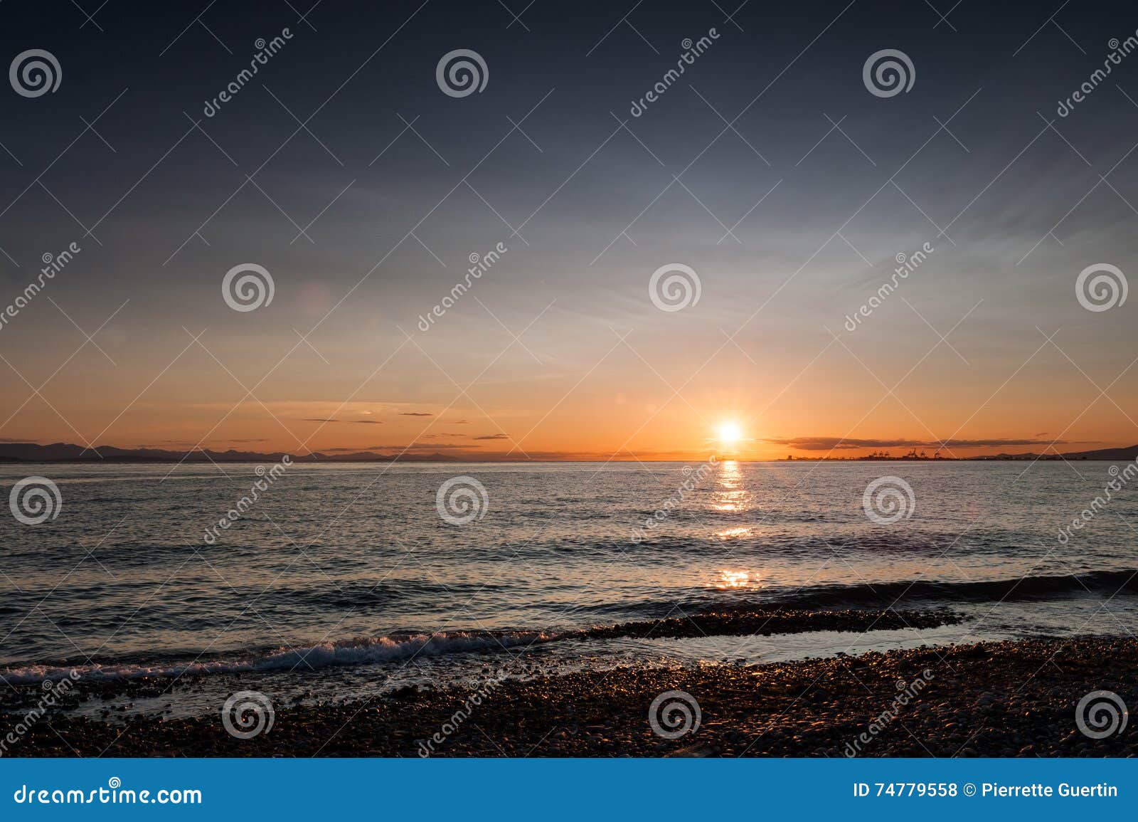 Sunset at Point Roberts Beach Stock Photo Image of seascape, tide