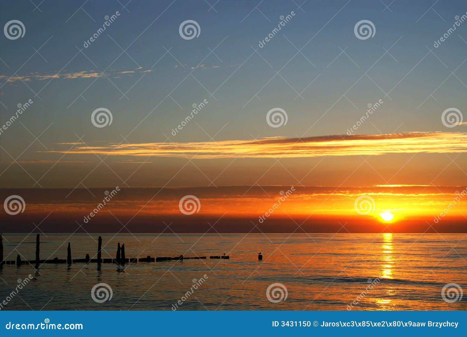 Sunset in Poland stock photo. Image of miedzyzdroje, sunset - 3431150