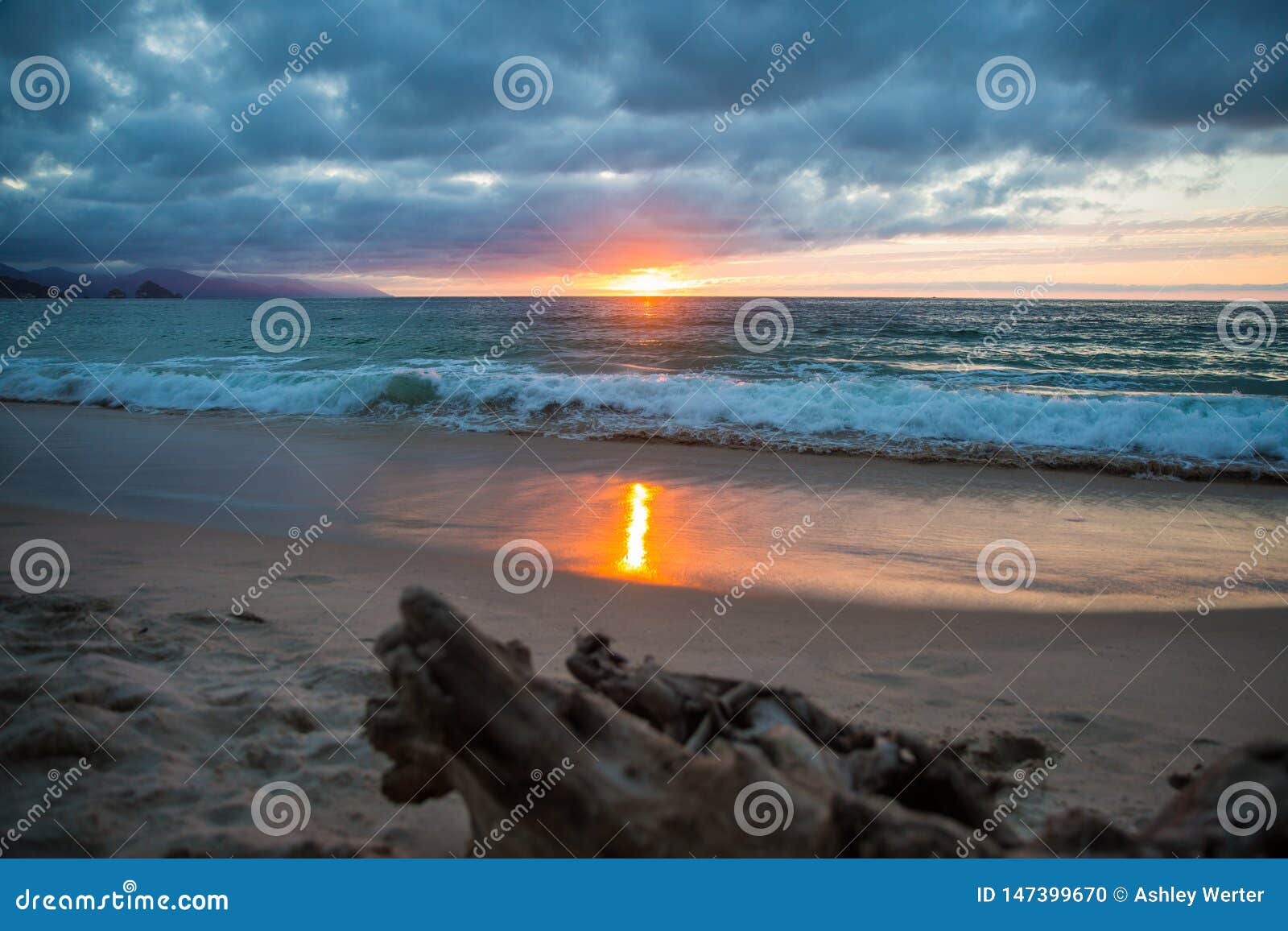 sunset at punta negra beach