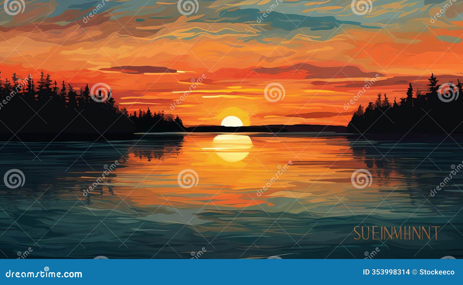 calming sunset in the style of edvard munch v5.1