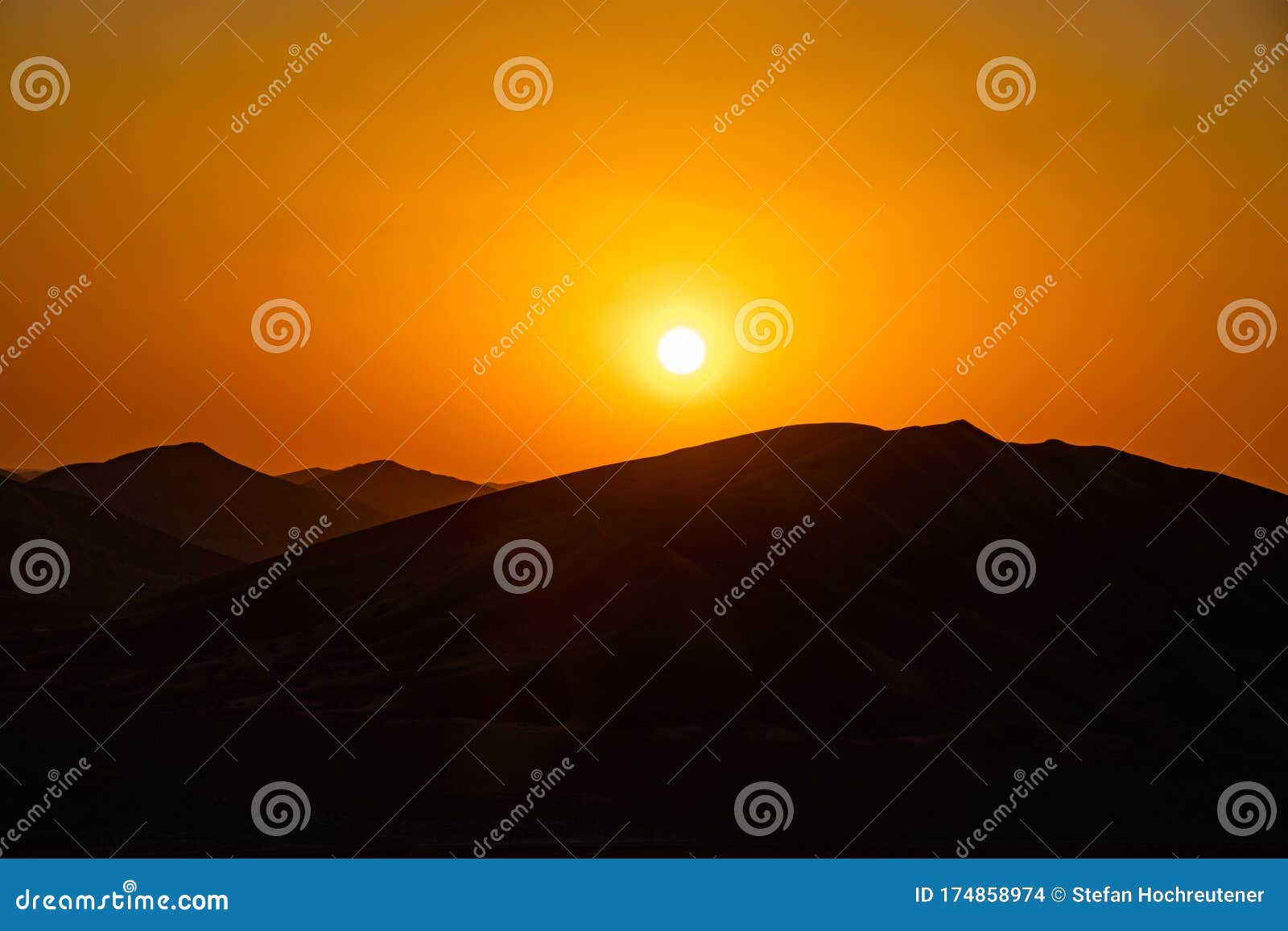 sunset in the dunes in the desert of rub al khali or empty quarter