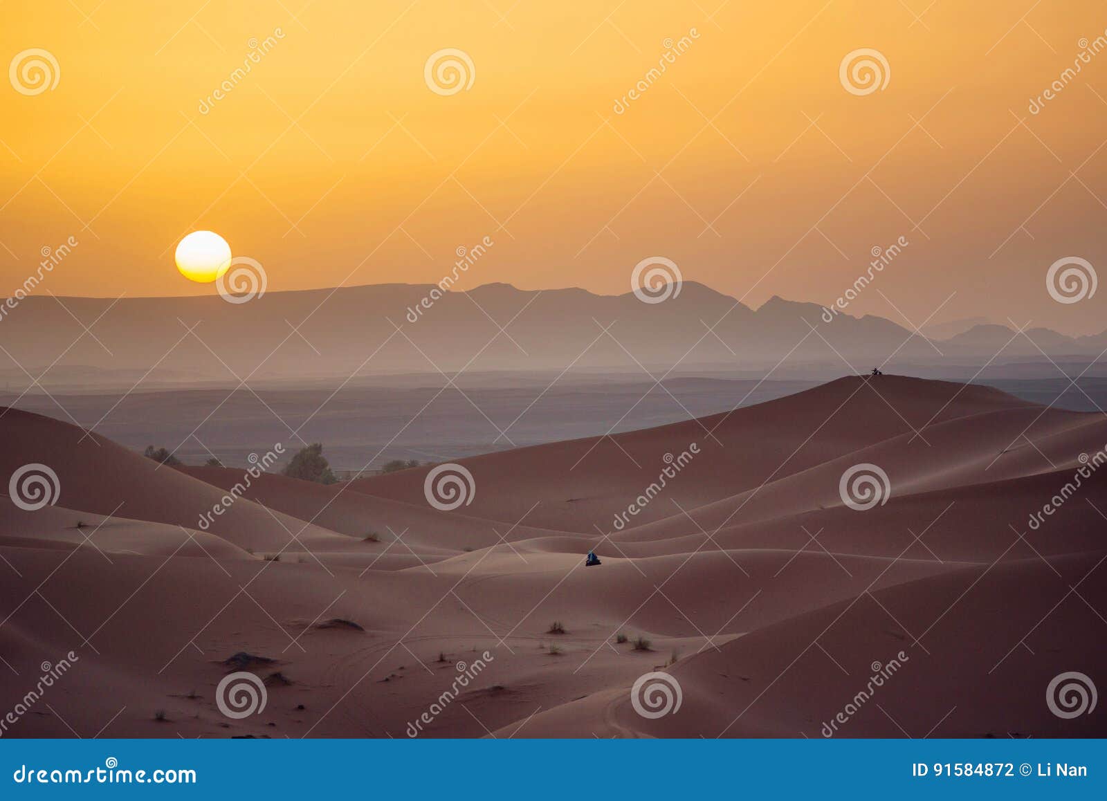 sunset in sahara desert