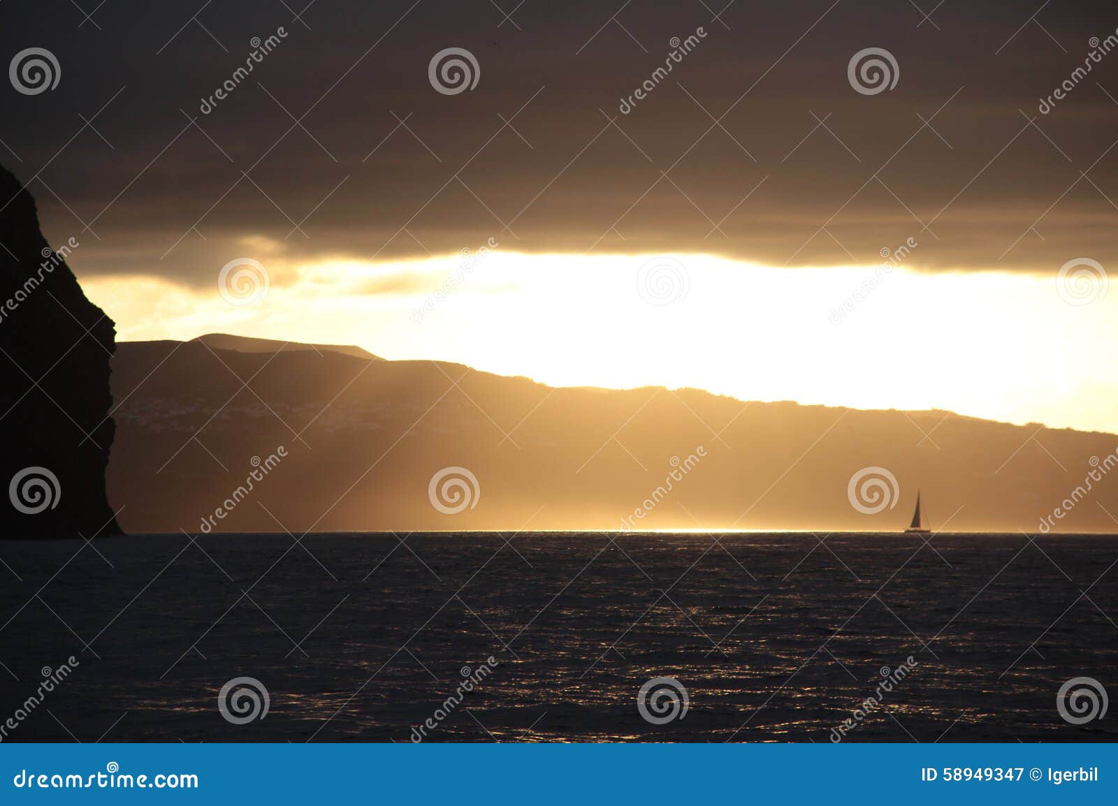 sunset sailing in the acores