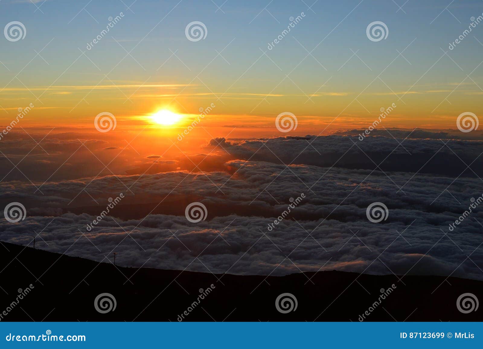 Sunset Scene from Haleakala Volcano, Maui, Hawaii Stock Image Image
