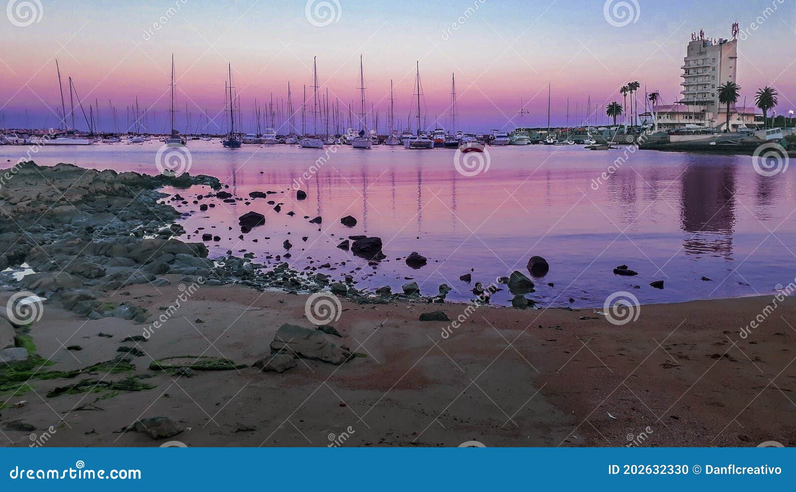 buceo port landscape, montevideo, uruguay