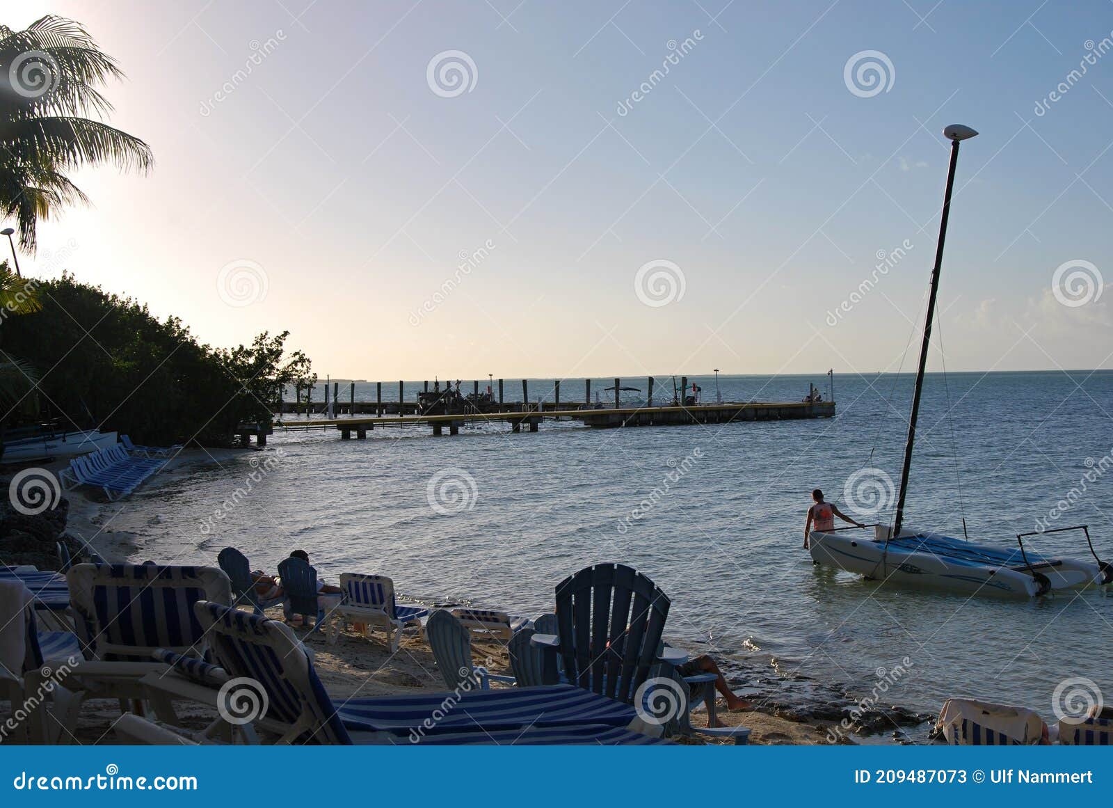 sunset at an scenic beach on the island of key largo in the florida keys