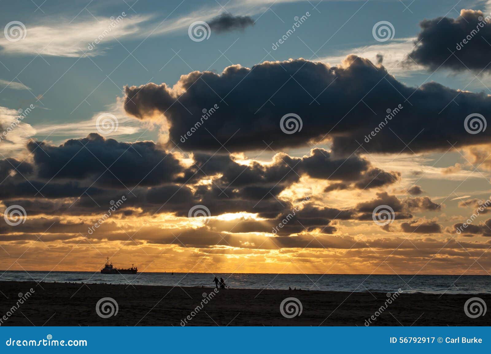 sunset in scheveningen, the netherlands