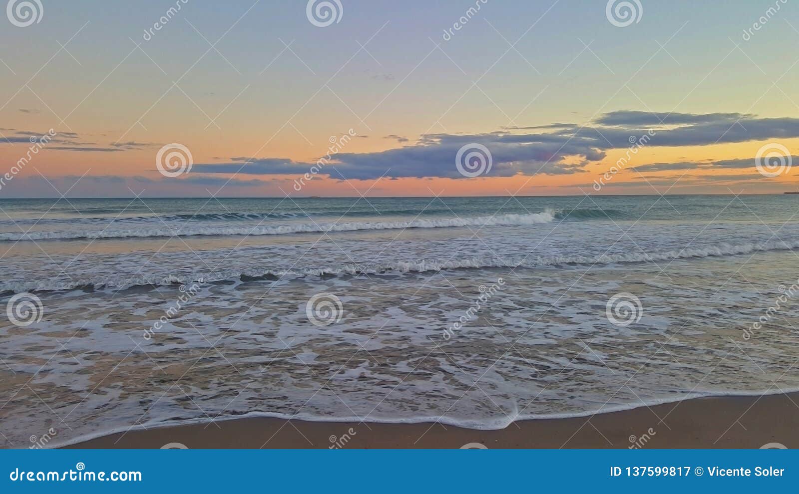Sunset by the Sea on the Orange Blossom Coast Stock Image Image of beach, scenic 137599817