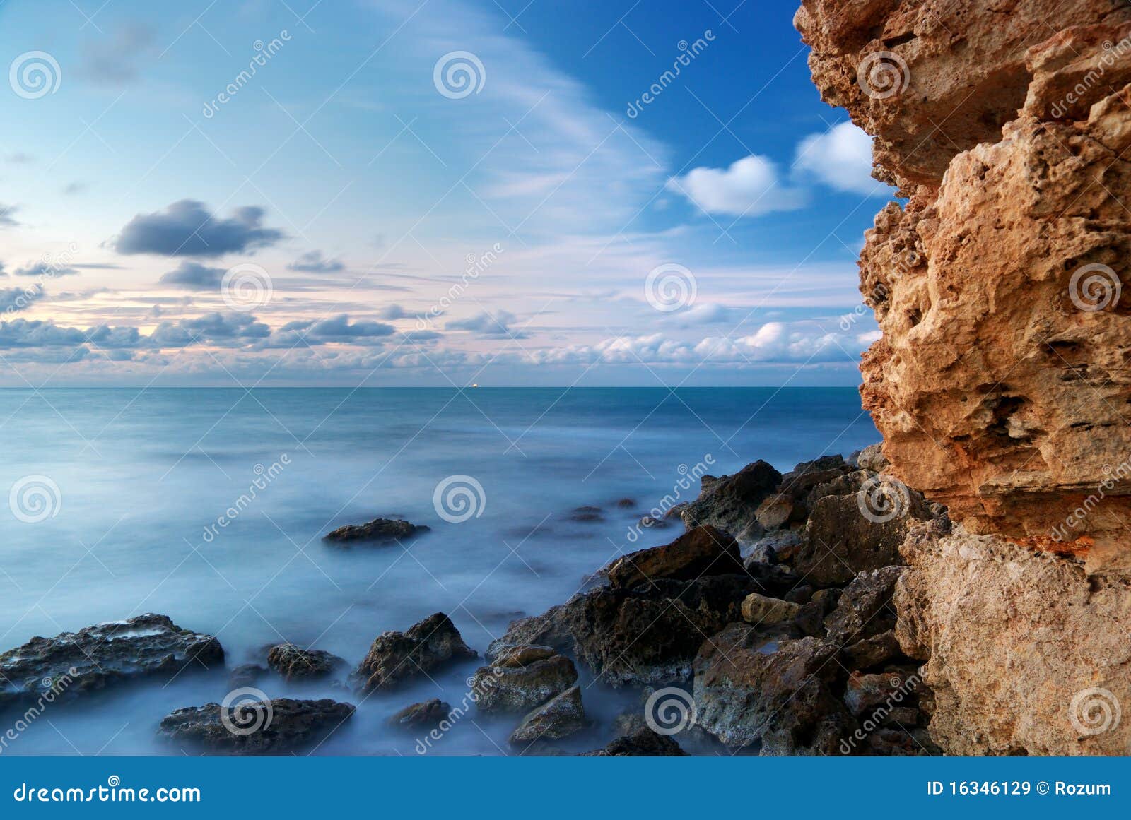 Sunset seascape stock image. Image of peaceful, colorful - 16346129