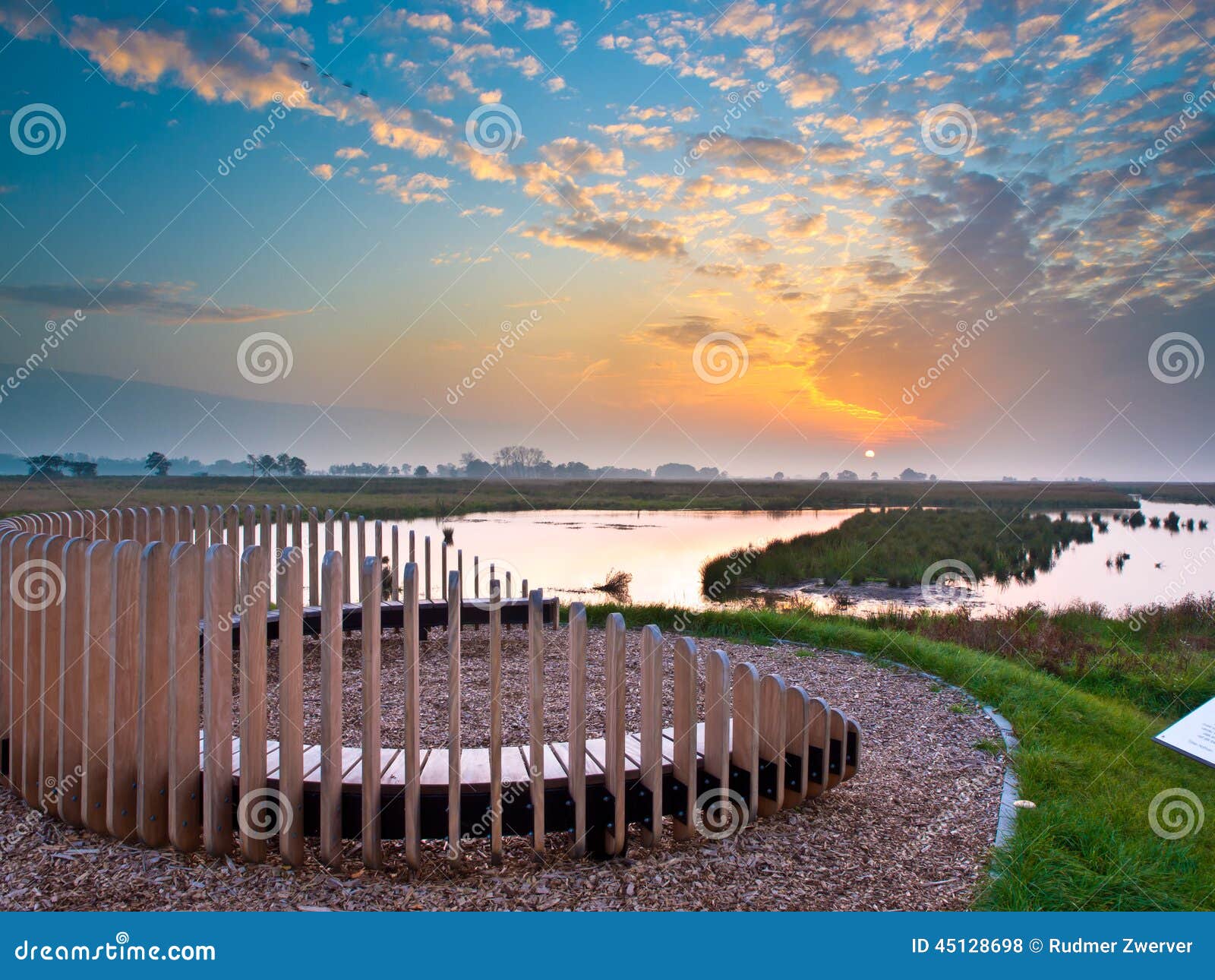 Sunset Seat Overseeing Marsh Plain Stock Photo - Image of dream, exotic