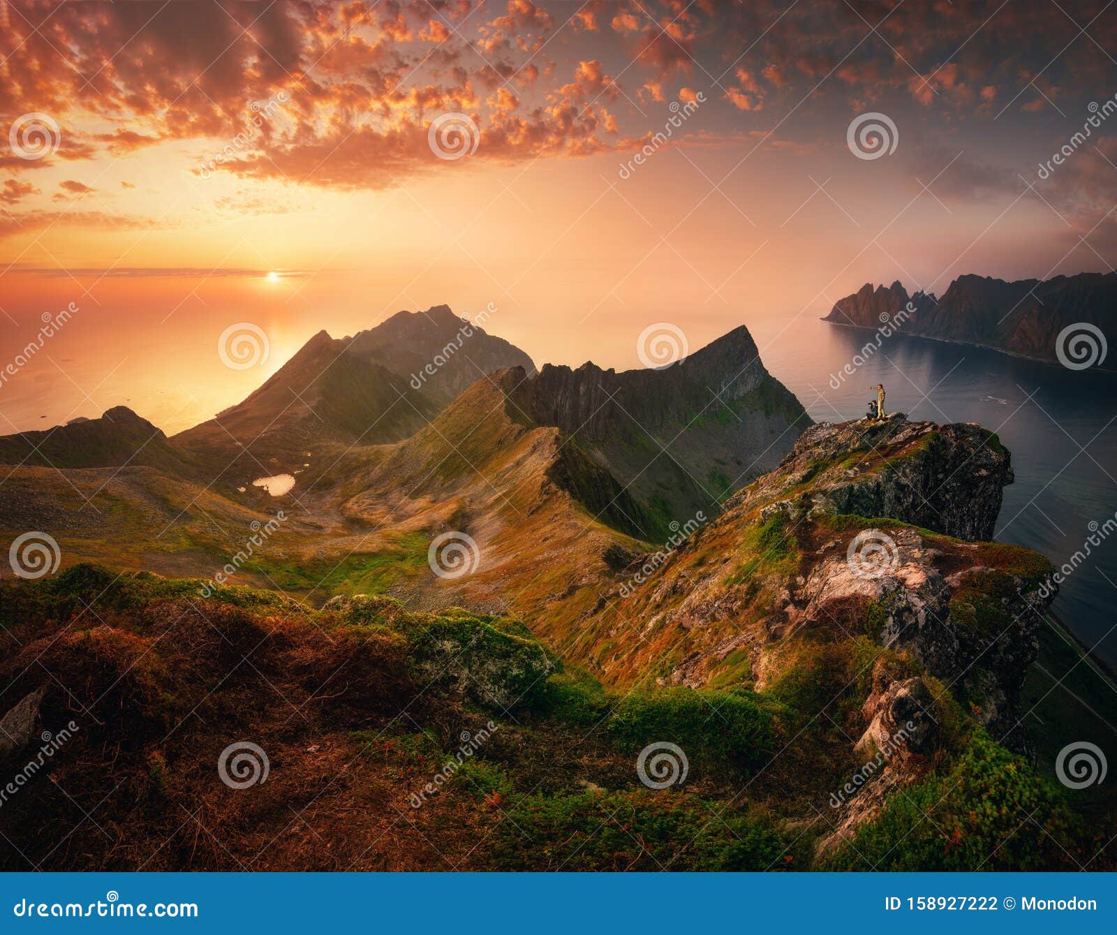 sunset in senja island, norway