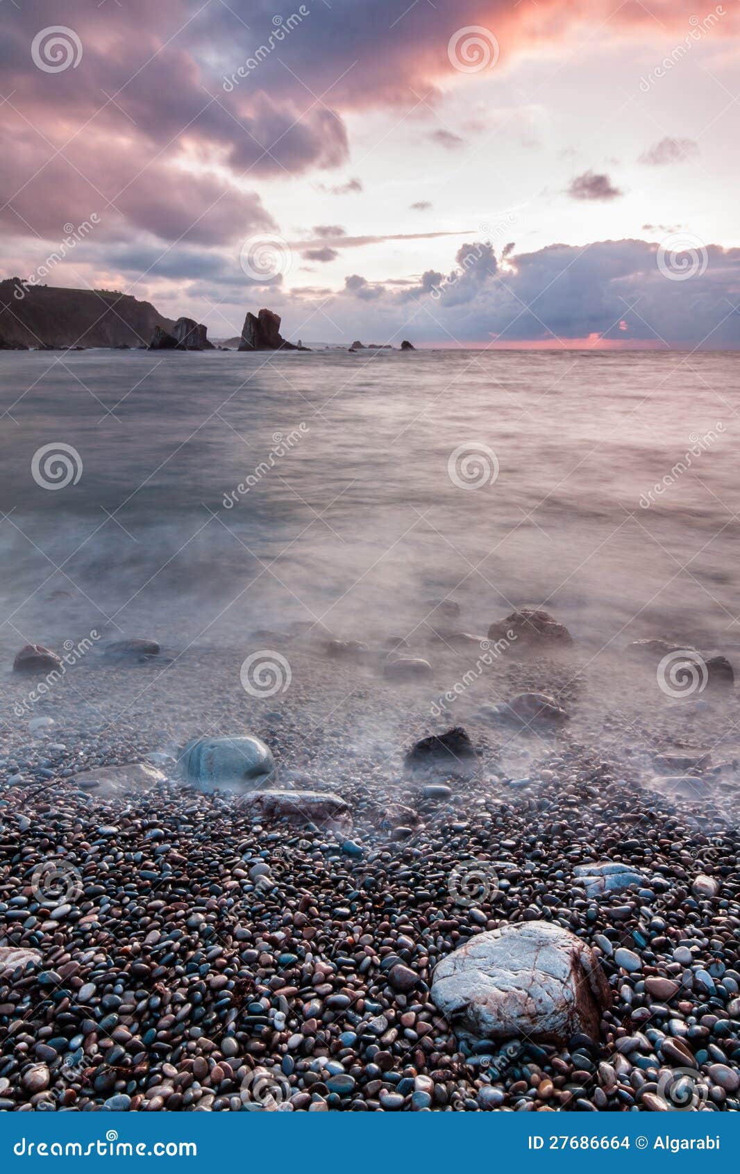 sunset in the silence beach