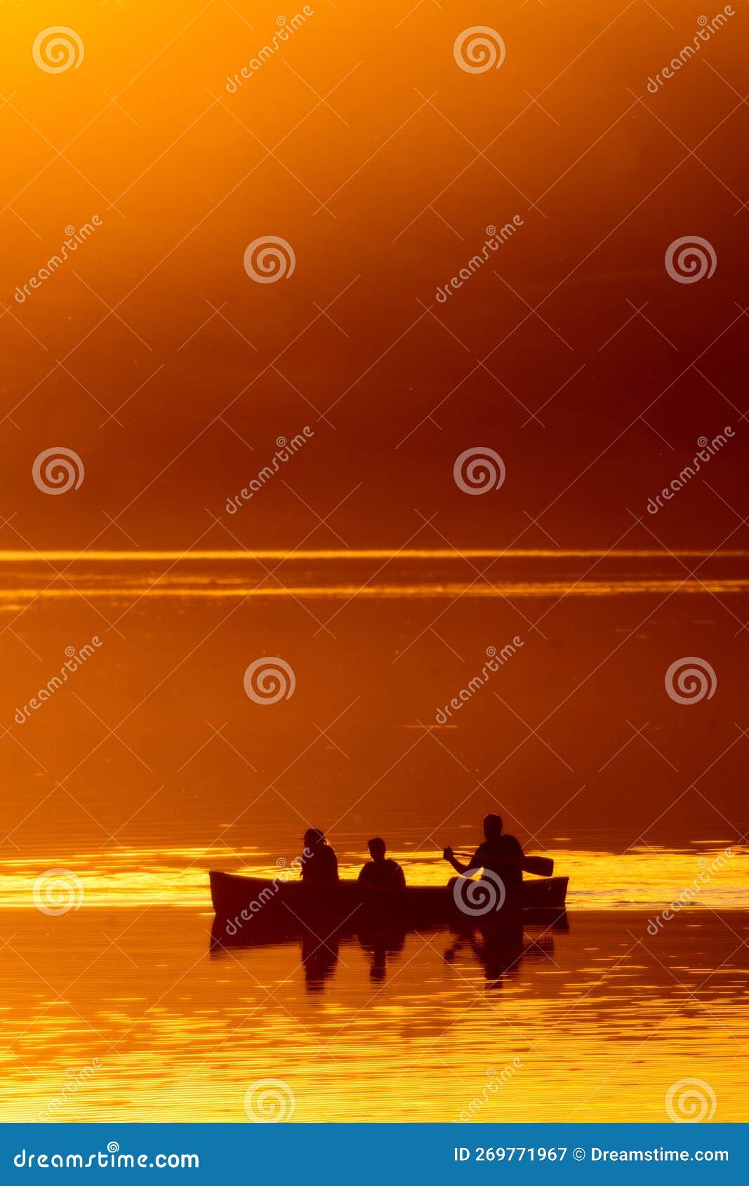 sunset sillouette canoe