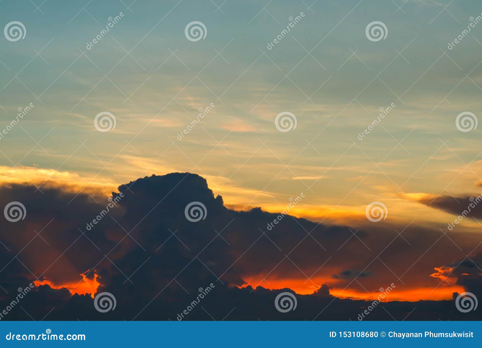 Sunset Sky Back On Dark Silhouette Cloud Red Lava Hole Of Sun Ray Last