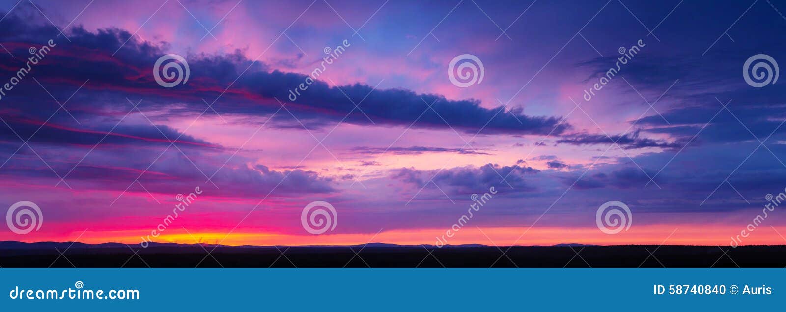 sunset sky with multicolor clouds