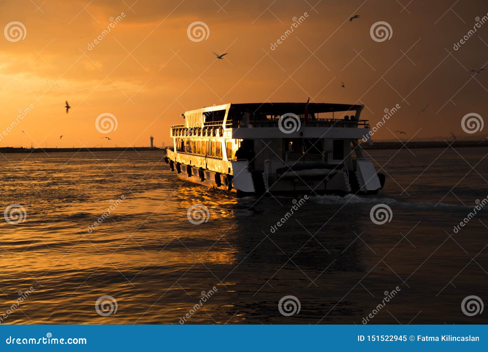 sunset and steamer