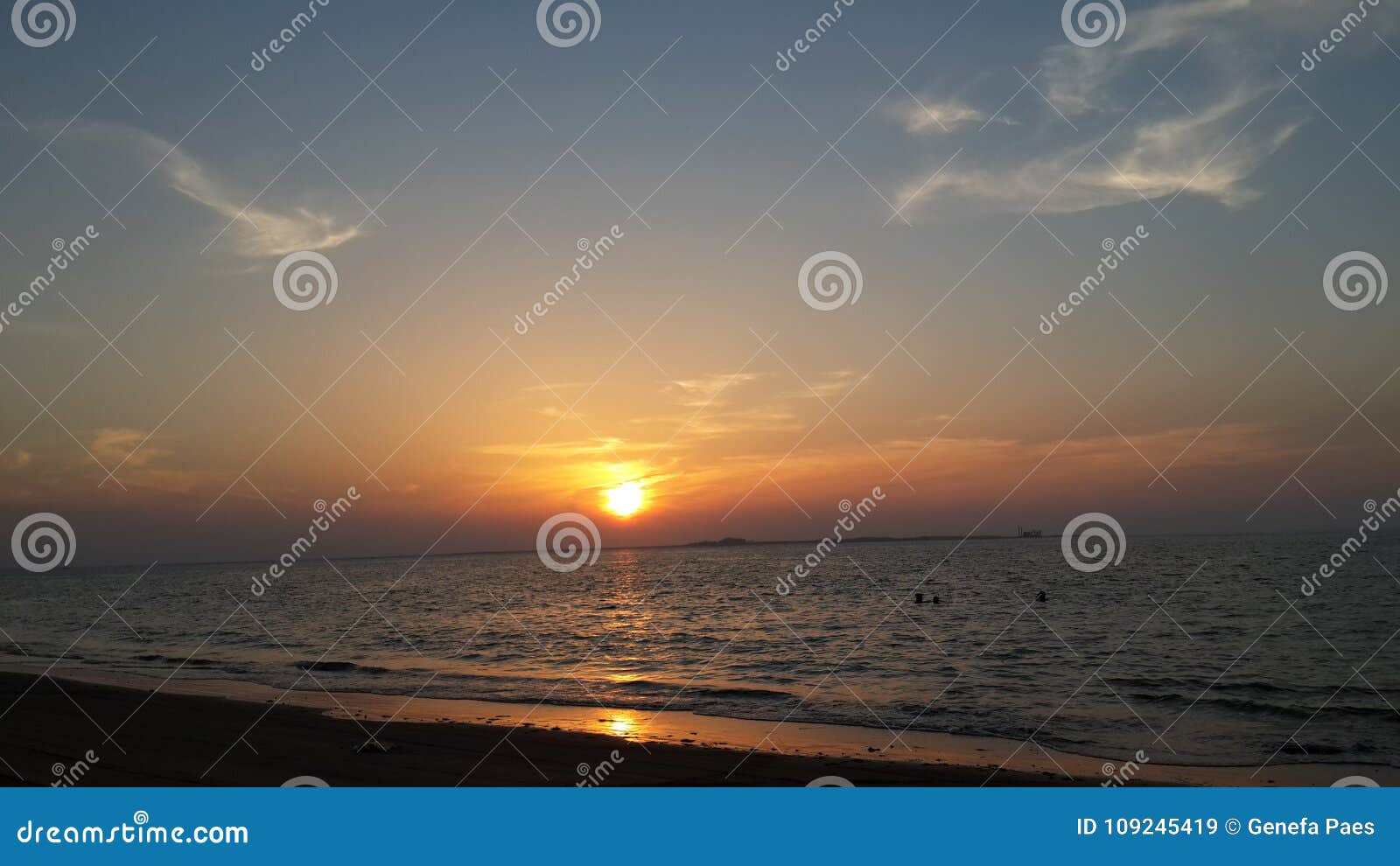 sunset at the umm al quwain beach - united arab emirates