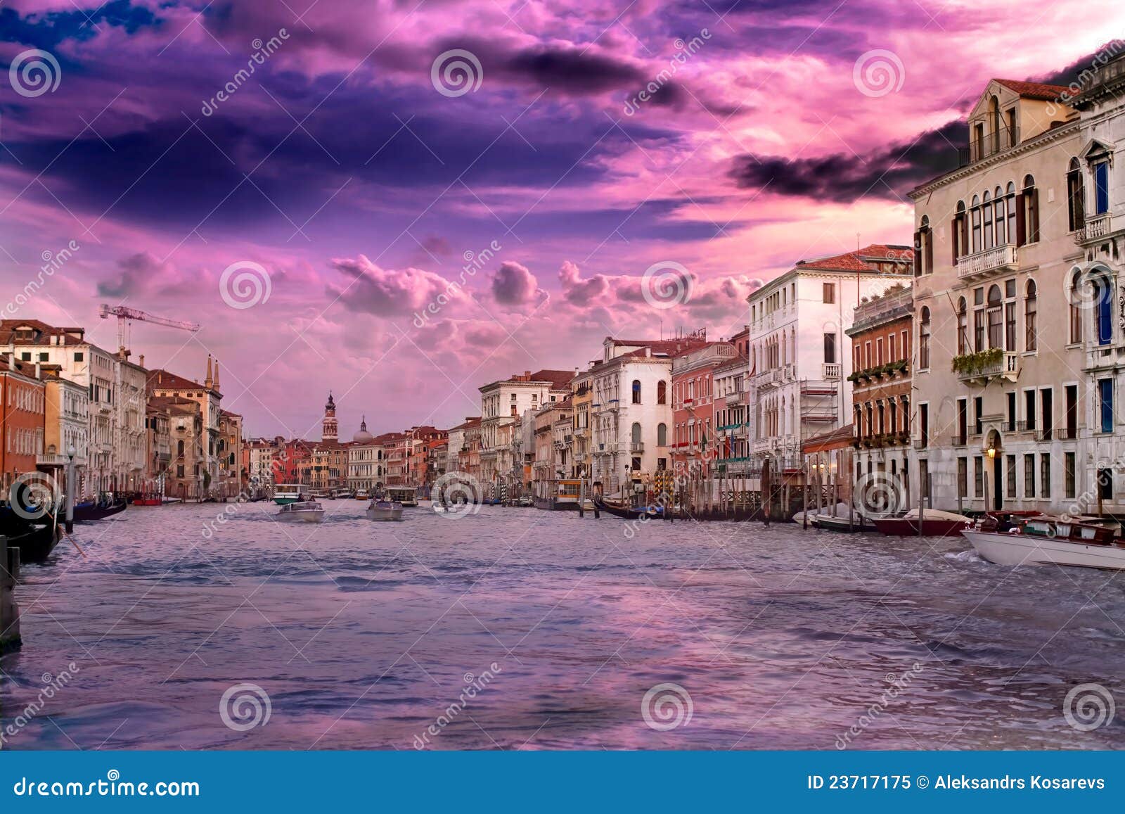 Sunset at Venice in Vanilla Sky Stock Image Image of romantic