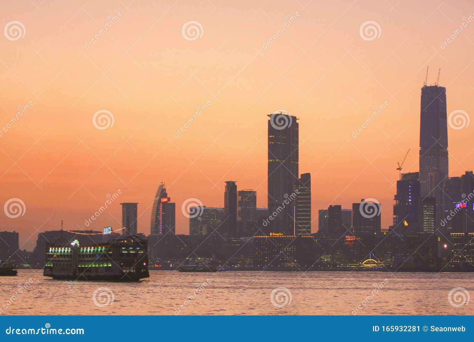 A Sunset of Victoria Harbour View at Ship Editorial Photo Image of victoria, asia 165932281