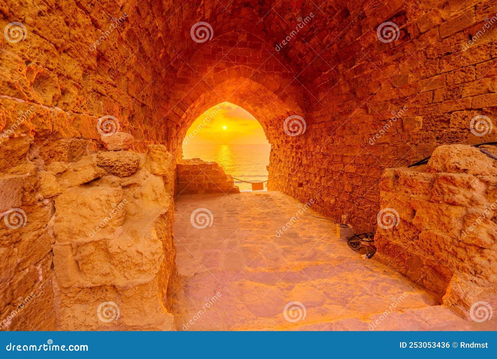 sunset view of an ancient room, apollonia national park
