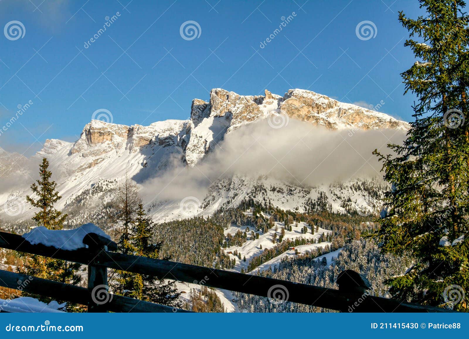 sunset view of pela the vit on stevia above selva di val gardena, in the dolomites. winter landscape in grÃÂ¶den, sÃÂ¼dtirol