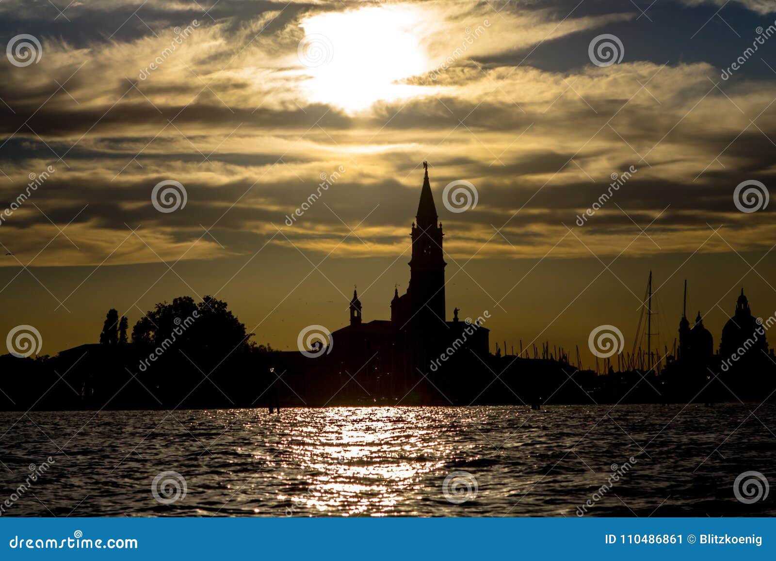 Sunset View of San Giorgio Maggiore in Venice Stock Image - Image of ...