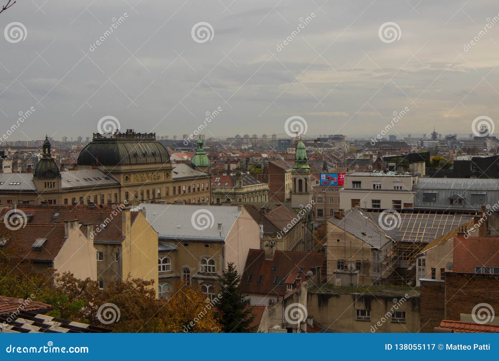 Sunset View on Zagreb editorial photography. Image of budapest 138055117