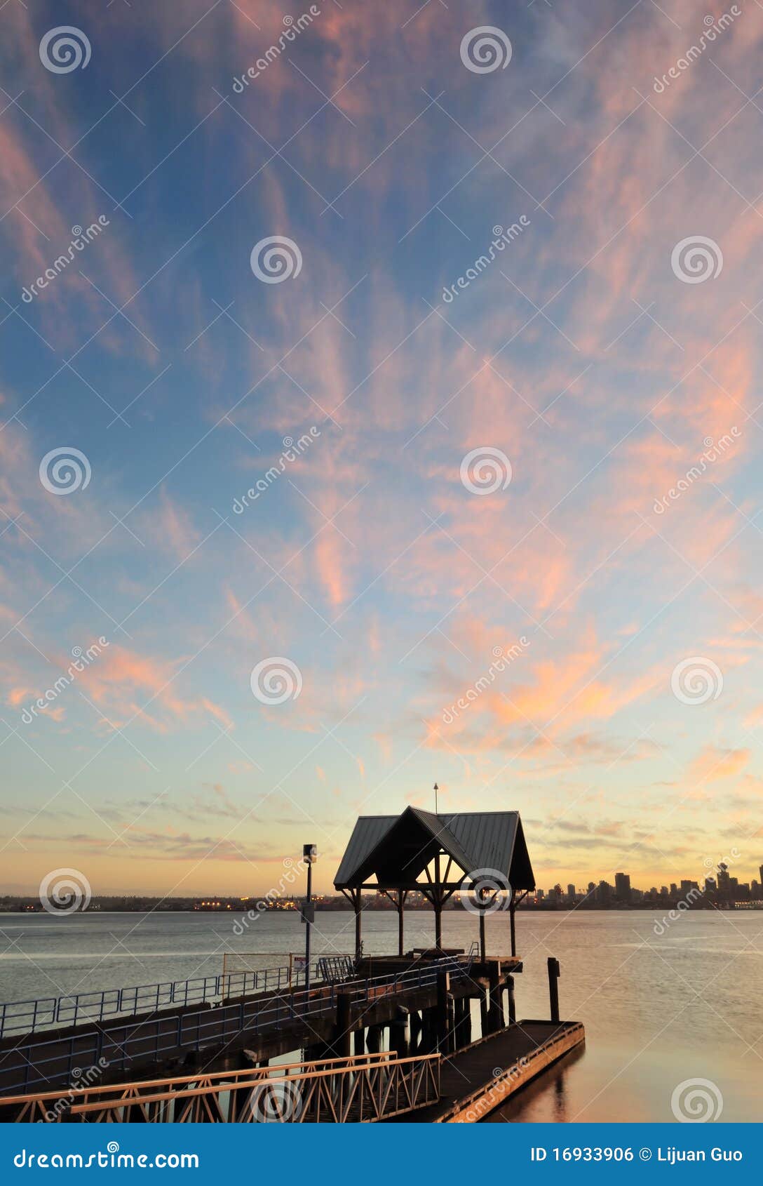 sunset at waterfront park in north vancouver