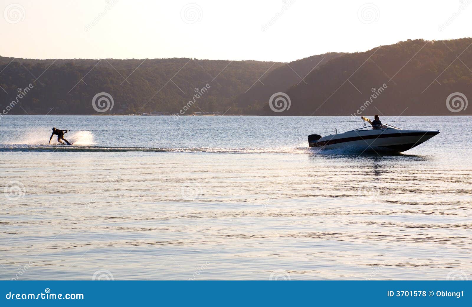 Sunset waterski speed boat stock photo. Image of summer 3701578