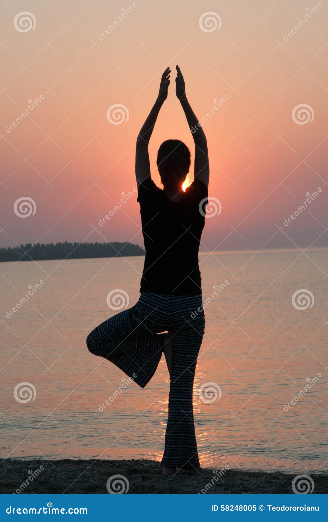 sunset yoga posture