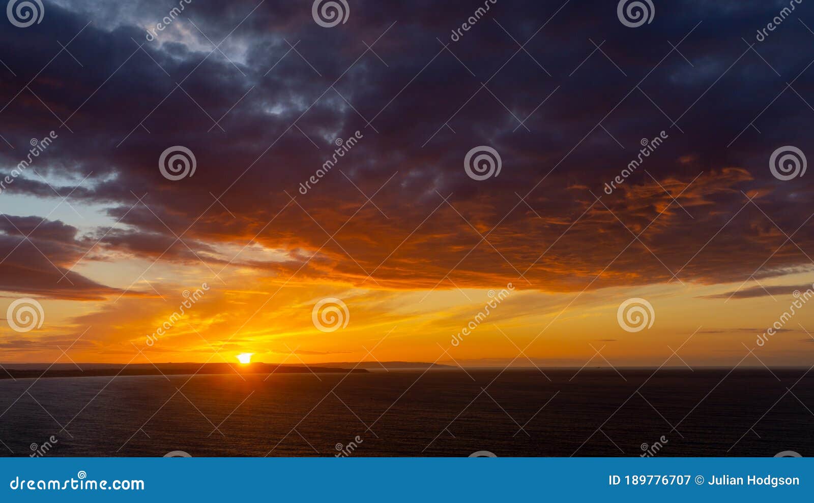 the sunsets over the sea near thornwick bay, flamborough head, east yorkshire, uk