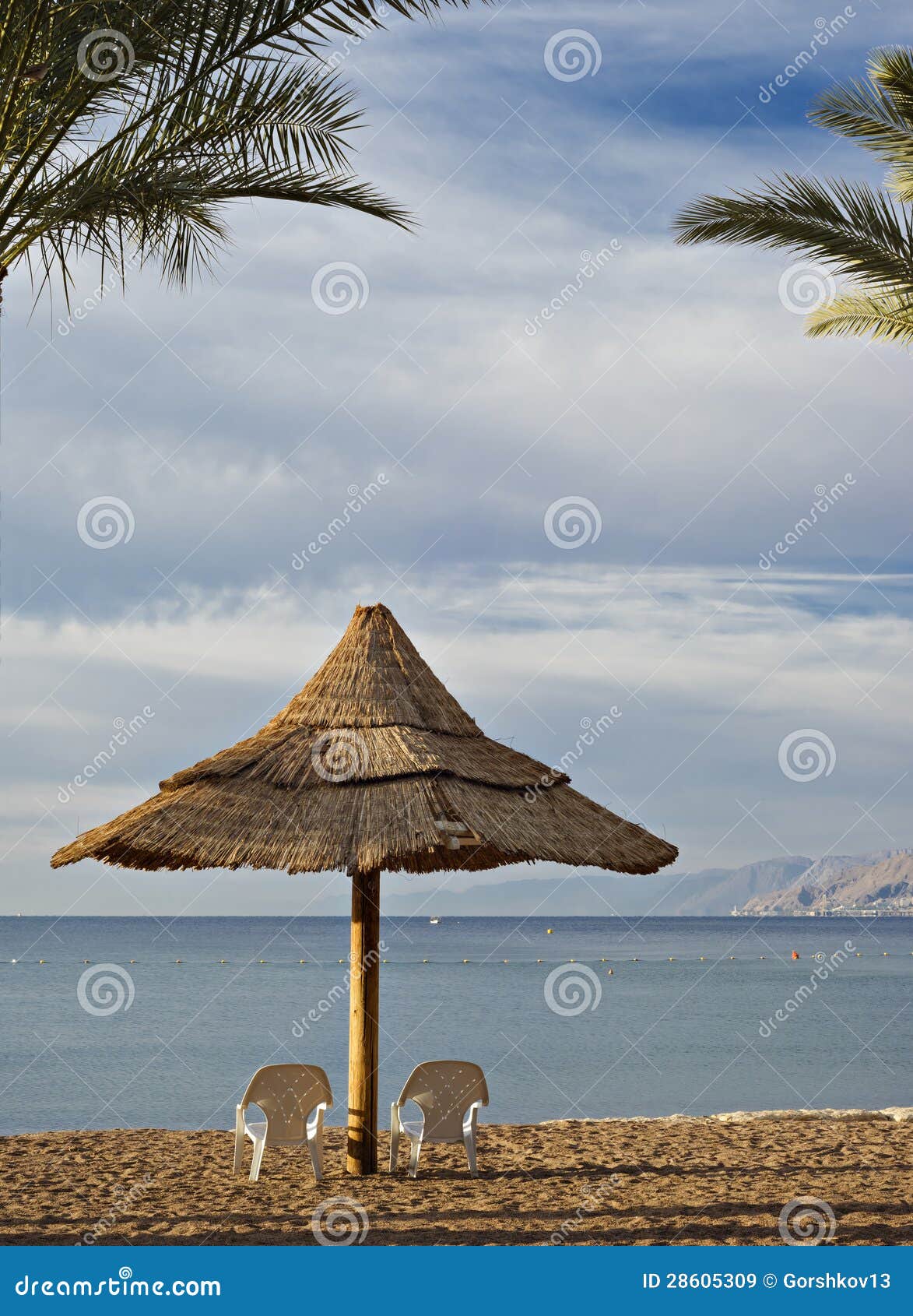 Sunshade on the Beach of Eilat, Israel Stock Image Image of boat