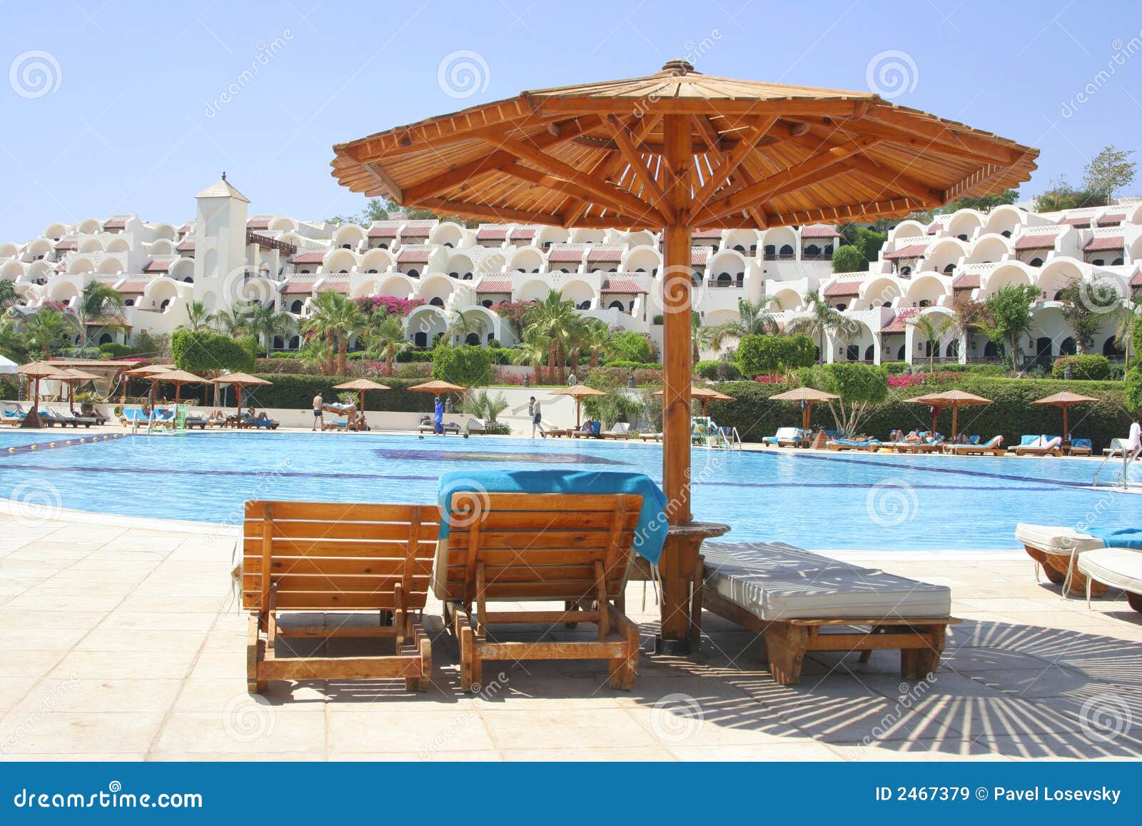 sunshade and hotel pool